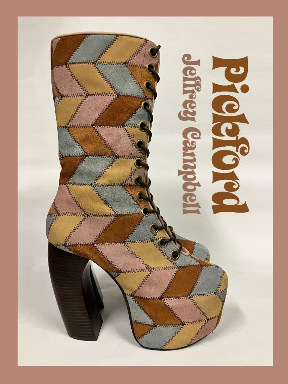 *RARE* Jeffrey Campbell PICKFORD Platform Patchwork Boots! Size 8.5, best for 8!